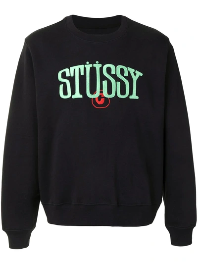 Stussy Logo-embroidered Sweatshirt In Black