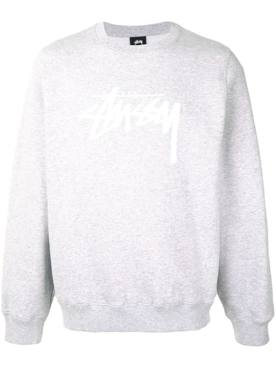 Stussy Logo-print Sweatshirt In Grey
