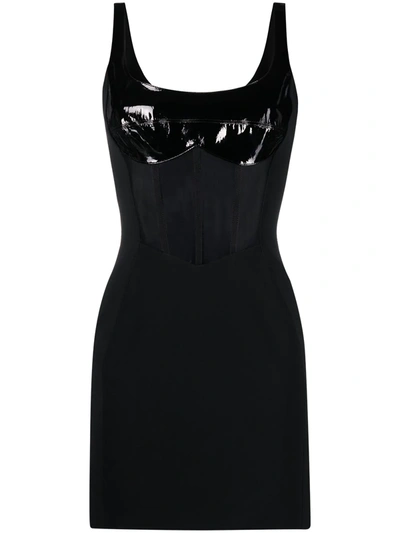 David Koma Sheer Bustier Dress In Black