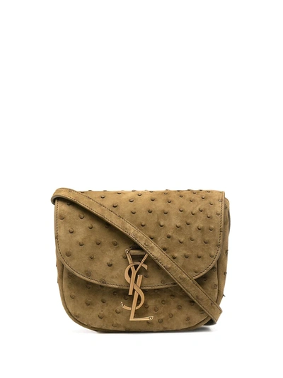 Saint Laurent Small Kaia Textured Crossbody Bag In Green