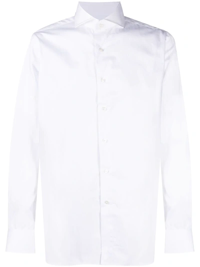 Xacus Spread-collar Cotton Shirt In White
