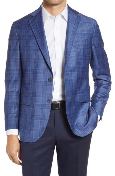 Jack Victor Midland Plaid Wool Sport Coat In Blue