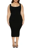 Naked Wardrobe Hourglass Midi Dress In Black