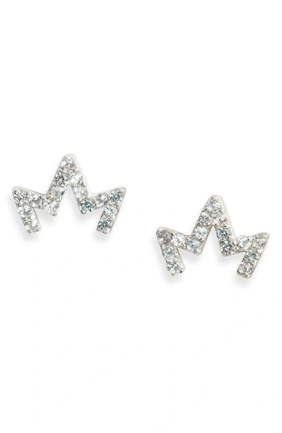 Anzie Zigzag Stud Earrings In Silver