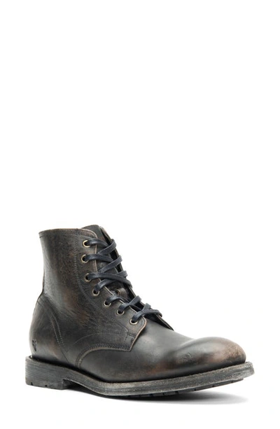 Frye Bowery Plain Toe Boot In Black Leather