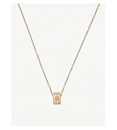Gucci 18k Rose Gold Icon Blooms Ring Pendant Necklace, 17.5 In White/rose