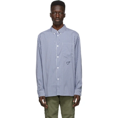 Adidas X Human Made Navy Check Hm Shirt In Collegiate