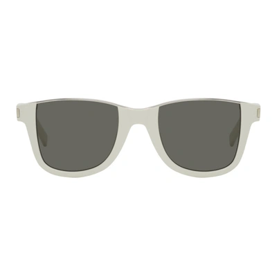 Saint Laurent Off-white Sl 51 Cut-away Sunglasses In 272 Ivory