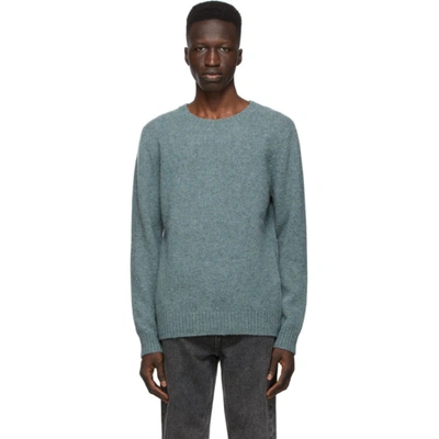 Apc Blue Wool André Sweater In Pie Bleugri