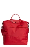 Longchamp Le Pliage Expandable Nylon Tote In Red