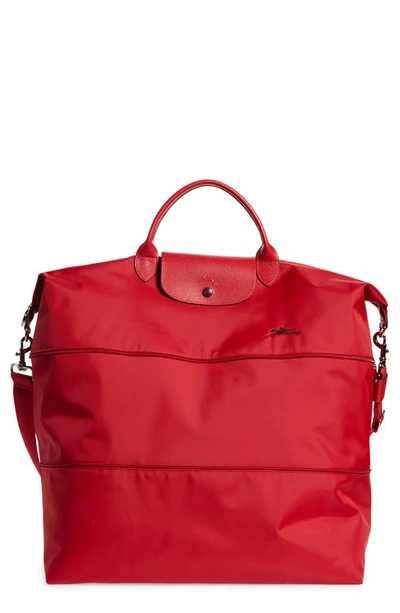 Longchamp Le Pliage Expandable Nylon Tote In Red