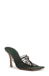 Bottega Veneta Women's Square Toe Elastic Strappy High Heel Espadrille Sandals In Emerald