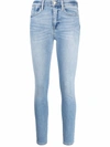 Frame Womens Caspio Le One Skinny High-rise Stretch-organic Denim Jeans S In Melville