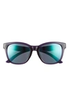 Smith Caper 53mm Chromapop™ Polarized Square Sunglasses In Crystal Midnight/violet