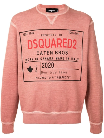 Dsquared2 Logo-print Sweatshirt In Pink
