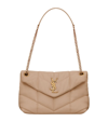 Saint Laurent Loulou Puffer Small Quilted Leather Shoulder Bag In Beige