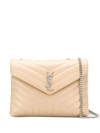 Saint Laurent Loulou Quilted Shoulder Bag In Neutrals