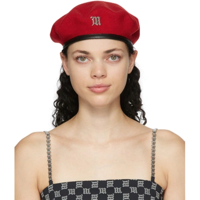 Misbhv Red Monogram Beret