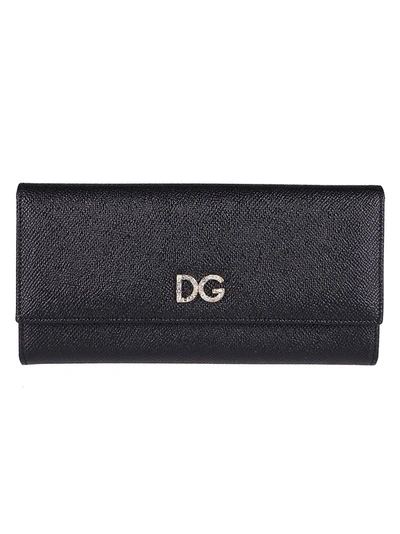 Dolce & Gabbana Dg Embellished Wallet In Black