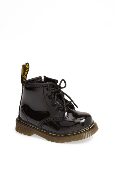 Dr. Martens Kids' 'brooklee' Patent Leather Boot In Black Patent
