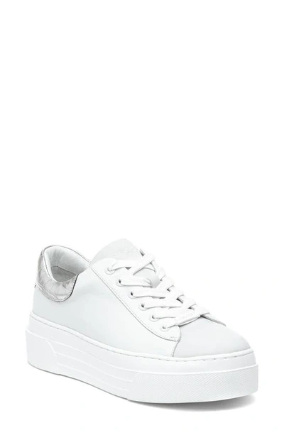 Jslides Amanda Platform Sneaker In White Leather