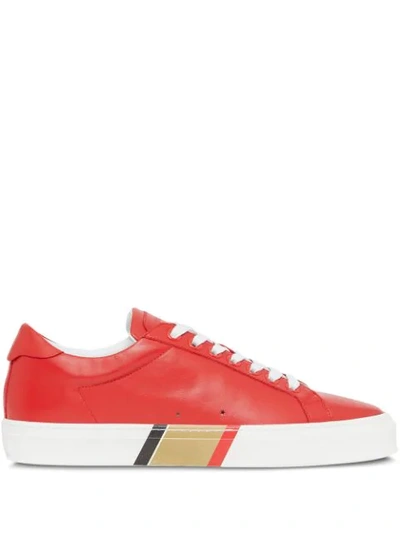 Burberry Bio-based Sole Leather Sneakers In Red