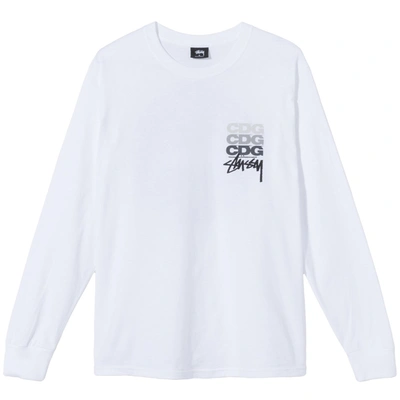 Pre-owned Stussy X Cdg Dot L/s T-shirt White