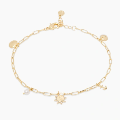 Gorjana Seashell Charm Anklet In Gold Plated Brass, Women's By