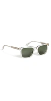 Garrett Leight Unisex Square Sunglasses, 49mm In Champagne/semi-flat Pure Green
