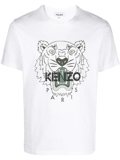Kenzo Tiger Graphic-print Cotton-jersey T-shirt In White
