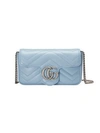 Gucci Women's Gg Marmont Matelassé Leather Super Mini Bag In Porcelain Blue