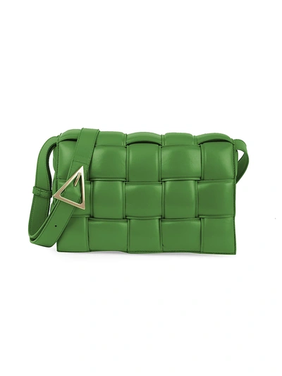 Bottega Veneta The Cassette Padded Leather Crossbody Bag In Grass