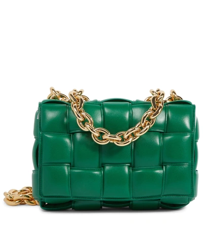 Bottega Veneta The Chain Cassette Padded Leather Shoulder Bag In Green