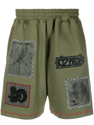 Ktz Patch-detailed Track Shorts In Green