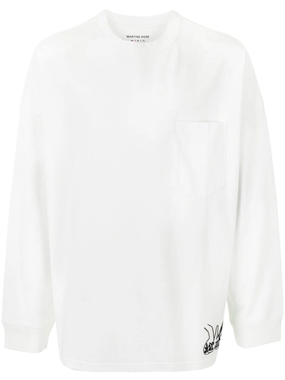 Martine Rose Logo-print Long-sleeve T-shirt In White