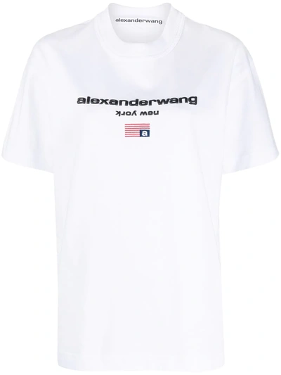 Alexander Wang Graphic Logo Short-sleeve T-shirt In White