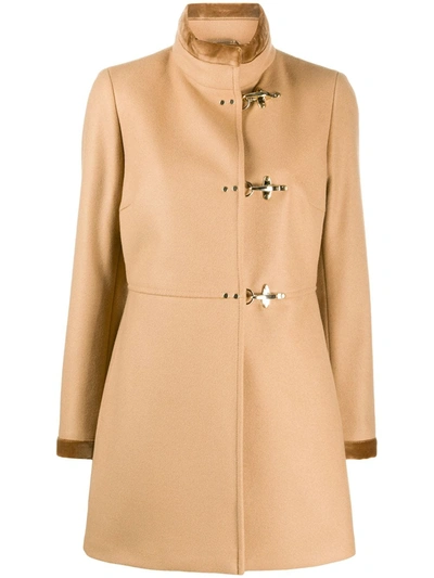 Fay Midi Duffle Coat In Camel