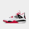 Nike Jordan Little Kids' Retro 4 Basketball Shoes In White/fire Red/black/tech Grey
