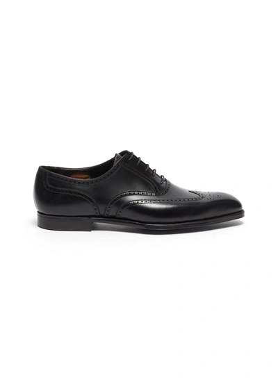 George Cleverley Reuben' Chisel Toe Leather Brogue Shoes In Black