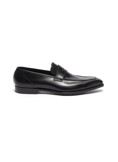 George Cleverley George' Chisel Toe Leather Penny Loafers In Black
