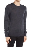 Allsaints Mode Slim Fit Merino Wool Sweater In Quartz Blue Mouline