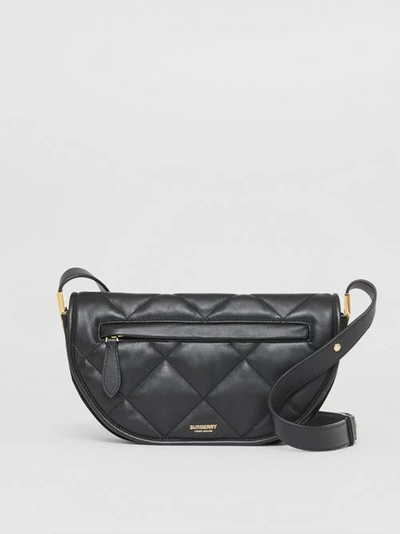 Burberry Small Quilted Lambskin Olympia Bag In Black