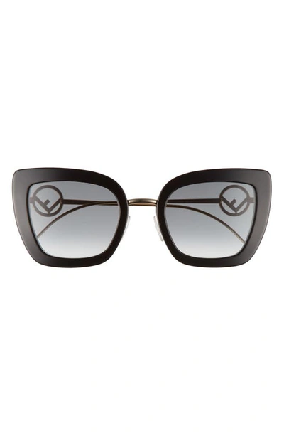 Fendi 51mm Gradient Sunglasses In Black/ Dark Grey