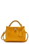 Mulberry Iris Leather Top Handle Bag In Deep Amber-solid Grey
