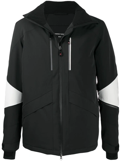 Perfect Moment Two-tone Detail Hooded Jacket In Black