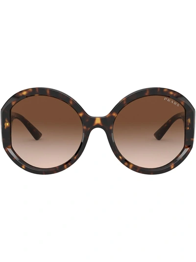 Prada Pr22xs Round-frame Sunglasses In Brown