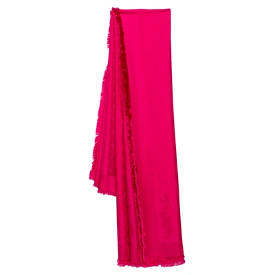 Pre-owned Louis Vuitton Pink Monogram Silk Shawl