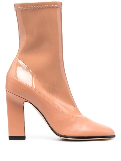 Wandler Lesley Mixed Texture Leather Boot In Pink