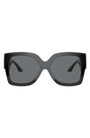 Versace 59mm Rectangular Sunglasses In Black/ Dark Grey