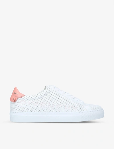 Givenchy Urban Street Perforated Leather Trainers In White/oth